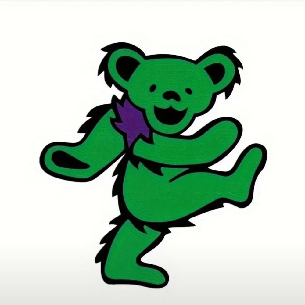 Green Grateful Dead Dancing Bear Graphic Sticker Decal